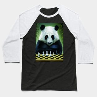 Panda Plays Chess Baseball T-Shirt